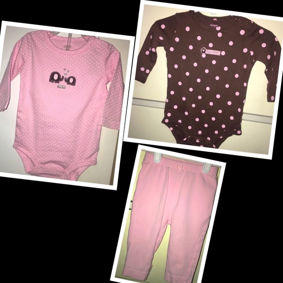 Carter's Other - •Carters 3pc. Baby girl outfit set🎀6m🎀EUC🎀